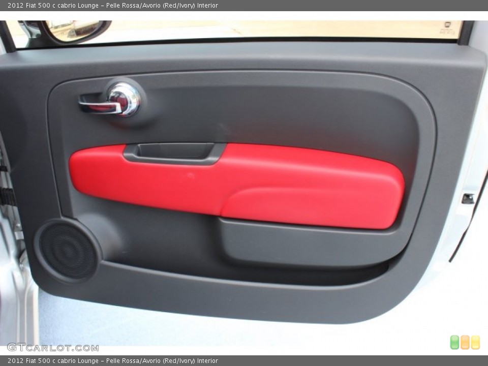 Pelle Rossa/Avorio (Red/Ivory) Interior Door Panel for the 2012 Fiat 500 c cabrio Lounge #86907931