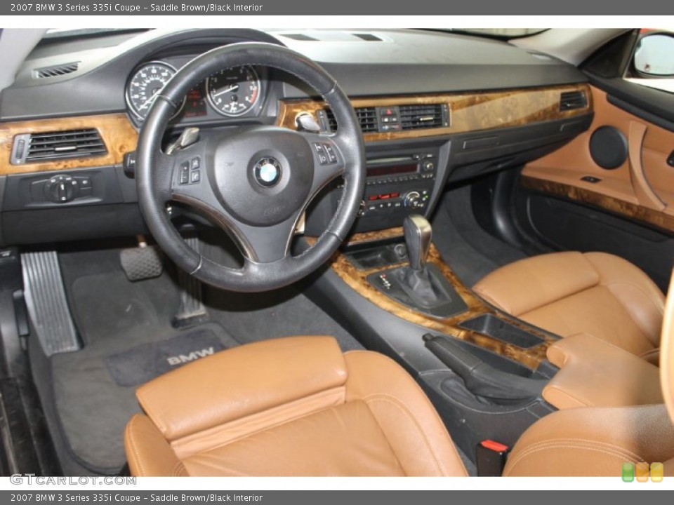 Saddle Brown/Black Interior Prime Interior for the 2007 BMW 3 Series 335i Coupe #86907961
