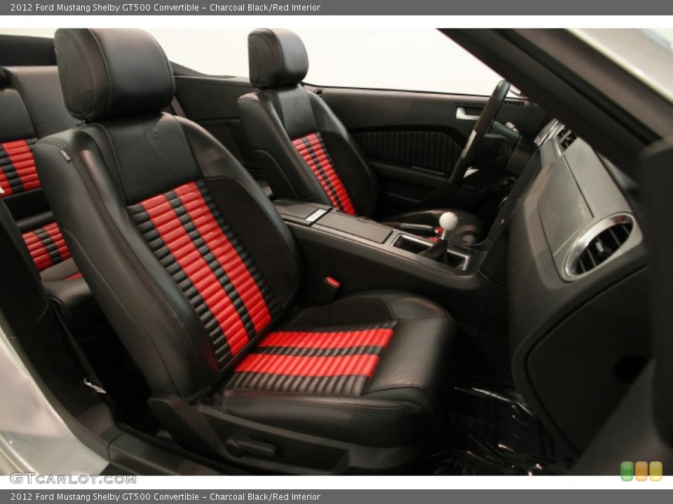 Charcoal Black/Red Interior Front Seat for the 2012 Ford Mustang Shelby GT500 Convertible #86907983