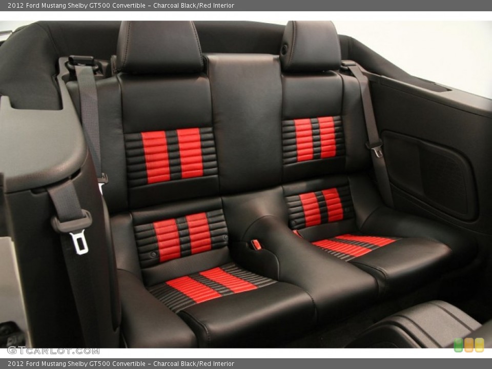 Charcoal Black/Red Interior Rear Seat for the 2012 Ford Mustang Shelby GT500 Convertible #86908009