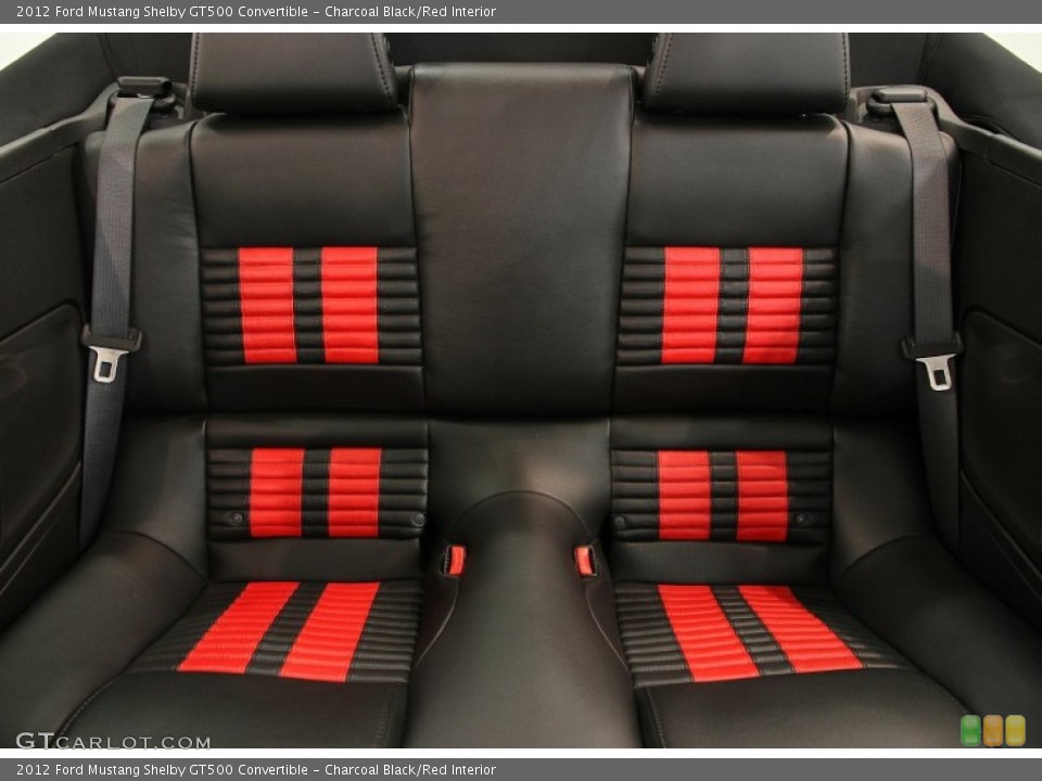 Charcoal Black/Red Interior Rear Seat for the 2012 Ford Mustang Shelby GT500 Convertible #86908033
