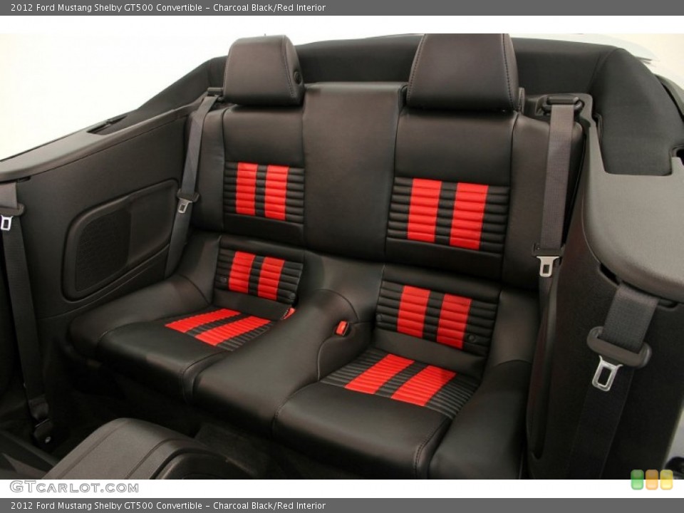 Charcoal Black/Red Interior Rear Seat for the 2012 Ford Mustang Shelby GT500 Convertible #86908054