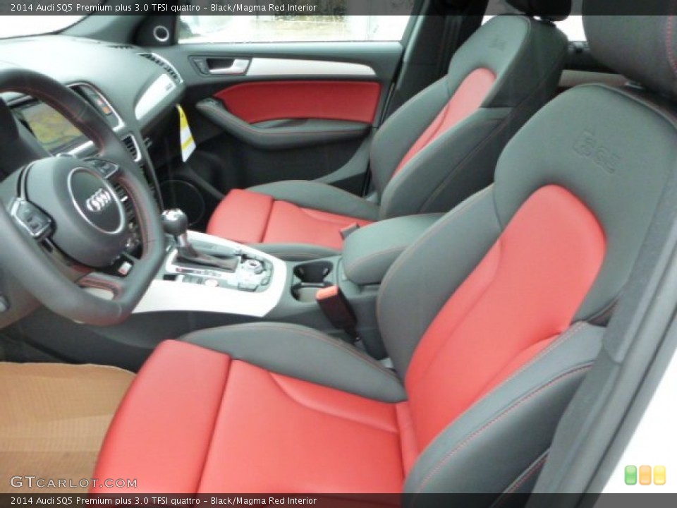 Black/Magma Red Interior Front Seat for the 2014 Audi SQ5 Premium plus 3.0 TFSI quattro #86909508