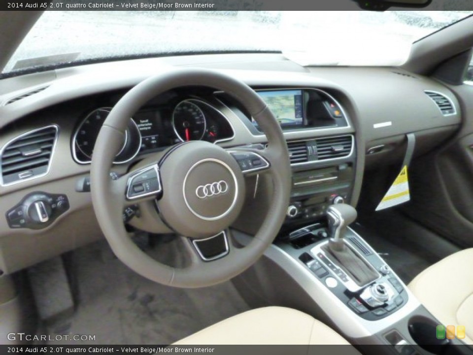 Velvet Beige/Moor Brown Interior Prime Interior for the 2014 Audi A5 2.0T quattro Cabriolet #86909893