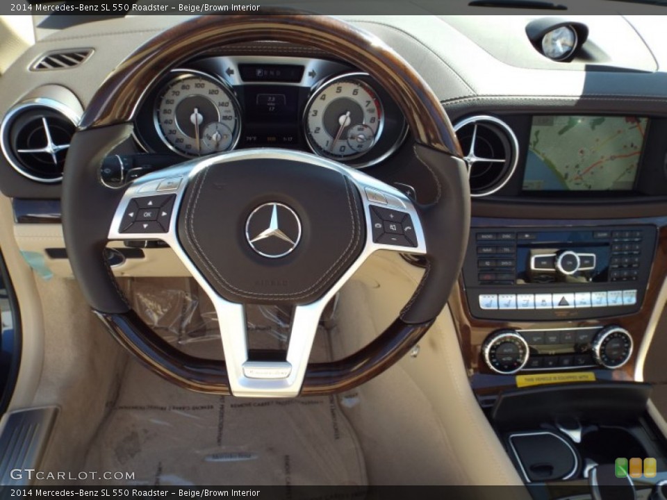 Beige/Brown Interior Steering Wheel for the 2014 Mercedes-Benz SL 550 Roadster #86910499