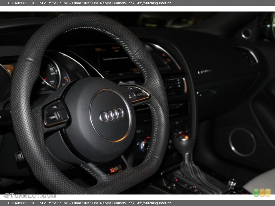 Lunar Silver Fine Nappa Leather/Rock Gray Stitching Interior Steering Wheel for the 2013 Audi RS 5 4.2 FSI quattro Coupe #86915641