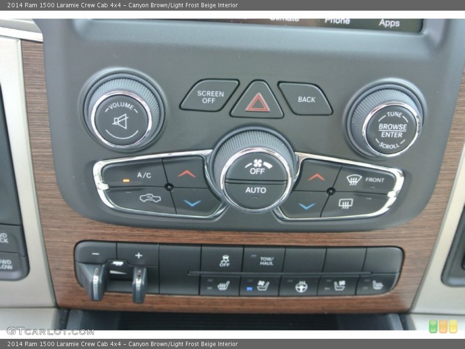 Canyon Brown/Light Frost Beige Interior Controls for the 2014 Ram 1500 Laramie Crew Cab 4x4 #86922037