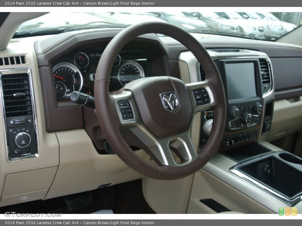 Canyon Brown/Light Frost Beige Interior Dashboard for the 2014 Ram 1500 Laramie Crew Cab 4x4 #86922244