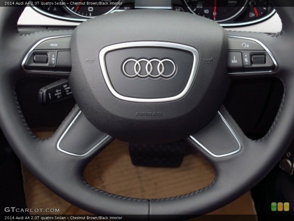 Chestnut Brown/Black Interior Steering Wheel for the 2014 Audi A4 2.0T quattro Sedan #86932941