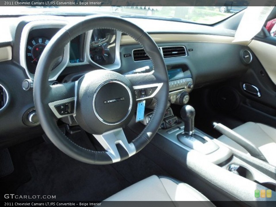 Beige Interior Dashboard for the 2011 Chevrolet Camaro LT/RS Convertible #86938075