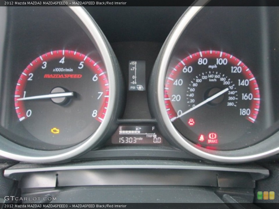 MAZDASPEED Black/Red Interior Gauges for the 2012 Mazda MAZDA3 MAZDASPEED3 #86947546