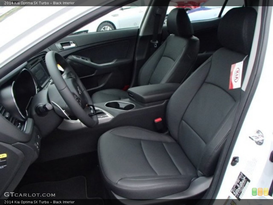 Black Interior Front Seat for the 2014 Kia Optima SX Turbo #86969791