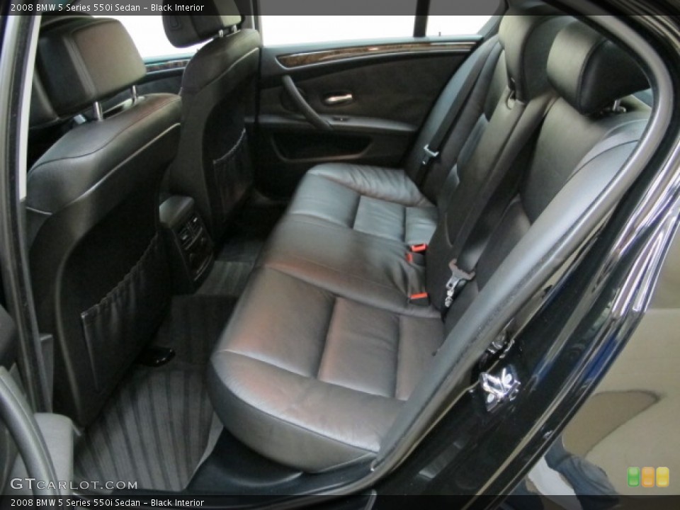 Black Interior Rear Seat for the 2008 BMW 5 Series 550i Sedan #86970598