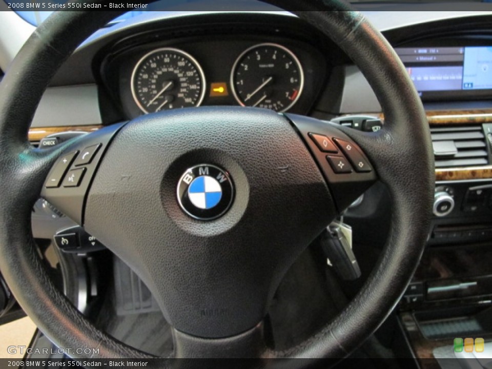 Black Interior Steering Wheel for the 2008 BMW 5 Series 550i Sedan #86971081