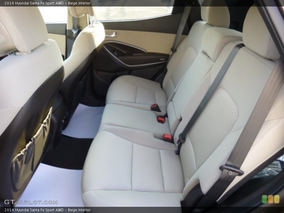 Beige Interior Rear Seat for the 2014 Hyundai Santa Fe Sport AWD #86992835