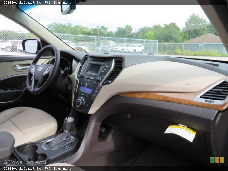 Beige Interior Dashboard for the 2014 Hyundai Santa Fe Sport FWD #87007001