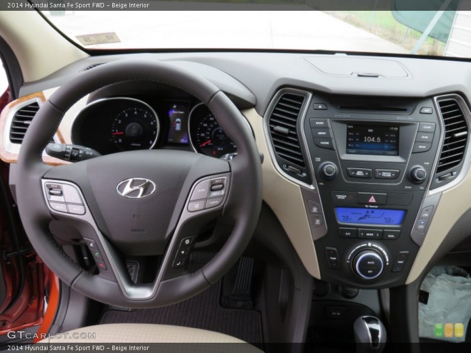 Beige Interior Dashboard for the 2014 Hyundai Santa Fe Sport FWD #87007325