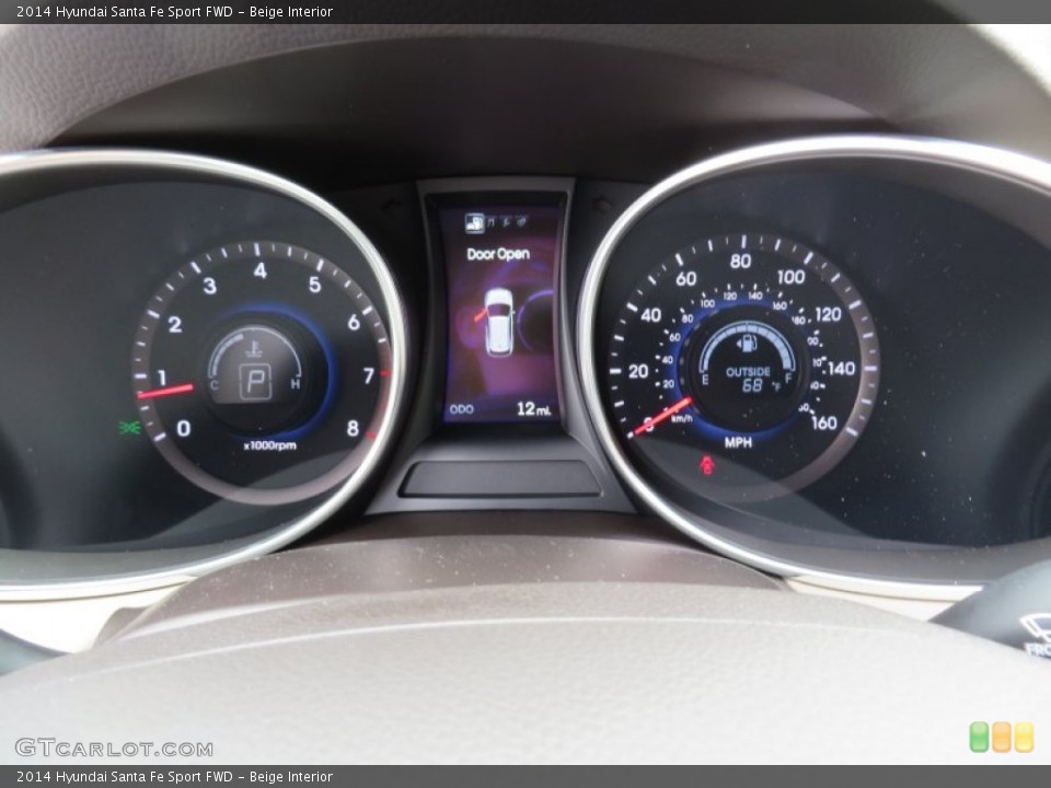 Beige Interior Gauges for the 2014 Hyundai Santa Fe Sport FWD #87007458