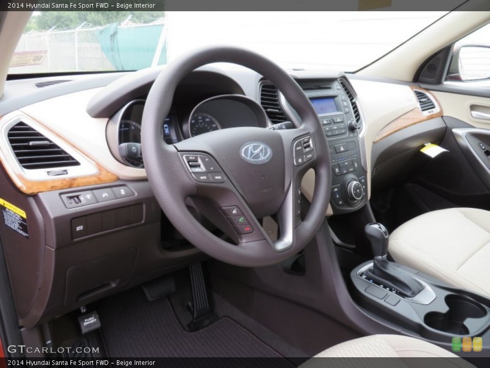 Beige Interior Prime Interior for the 2014 Hyundai Santa Fe Sport FWD #87009203