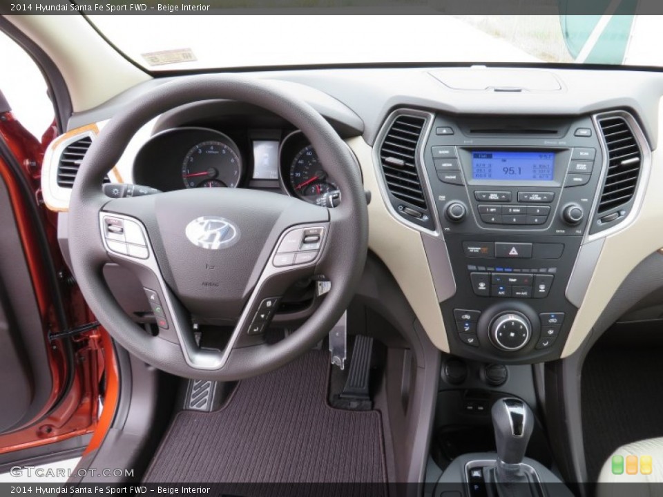 Beige Interior Dashboard for the 2014 Hyundai Santa Fe Sport FWD #87009284