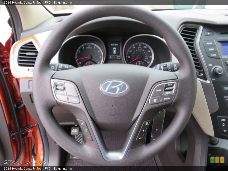 Beige Interior Steering Wheel for the 2014 Hyundai Santa Fe Sport FWD #87009359