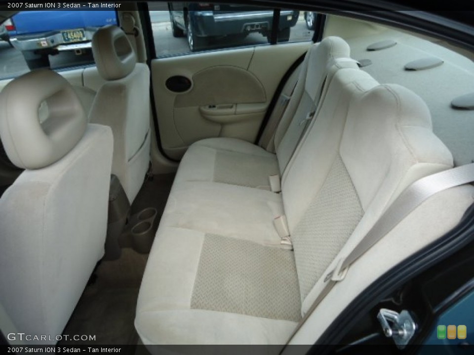 Tan Interior Rear Seat for the 2007 Saturn ION 3 Sedan #87019334