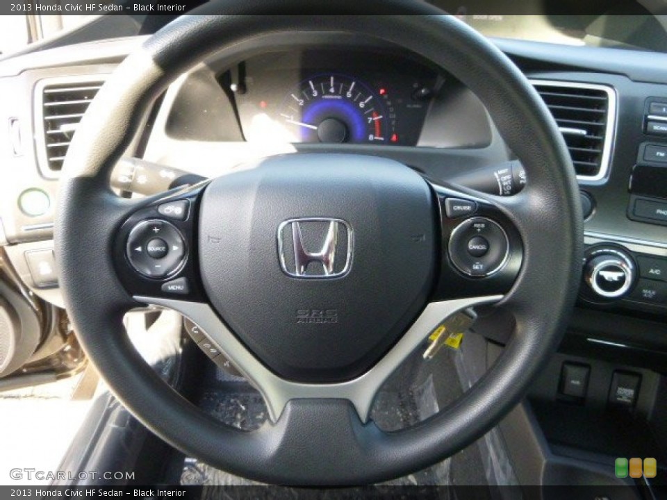 Black Interior Steering Wheel for the 2013 Honda Civic HF Sedan #87020006