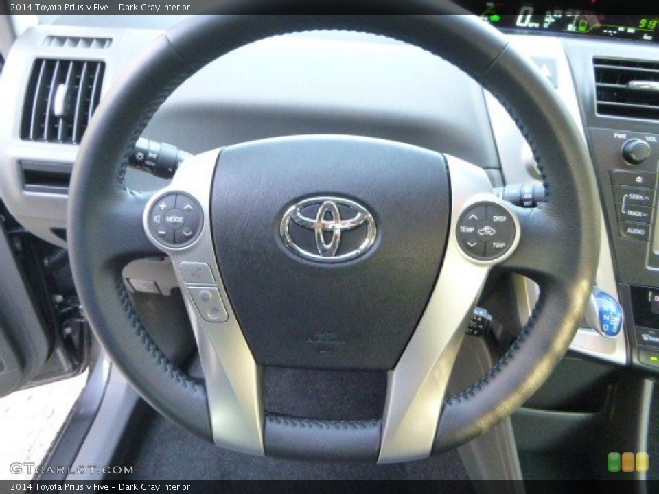 Dark Gray Interior Steering Wheel for the 2014 Toyota Prius v Five #87020486