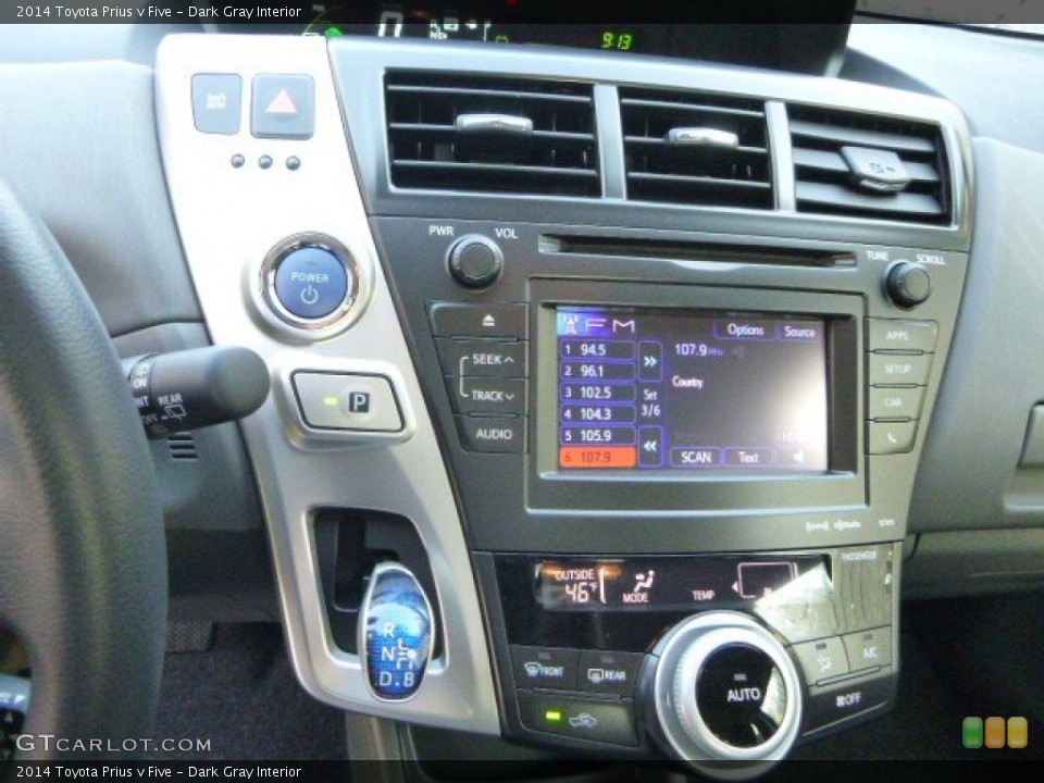 Dark Gray Interior Controls for the 2014 Toyota Prius v Five #87020528