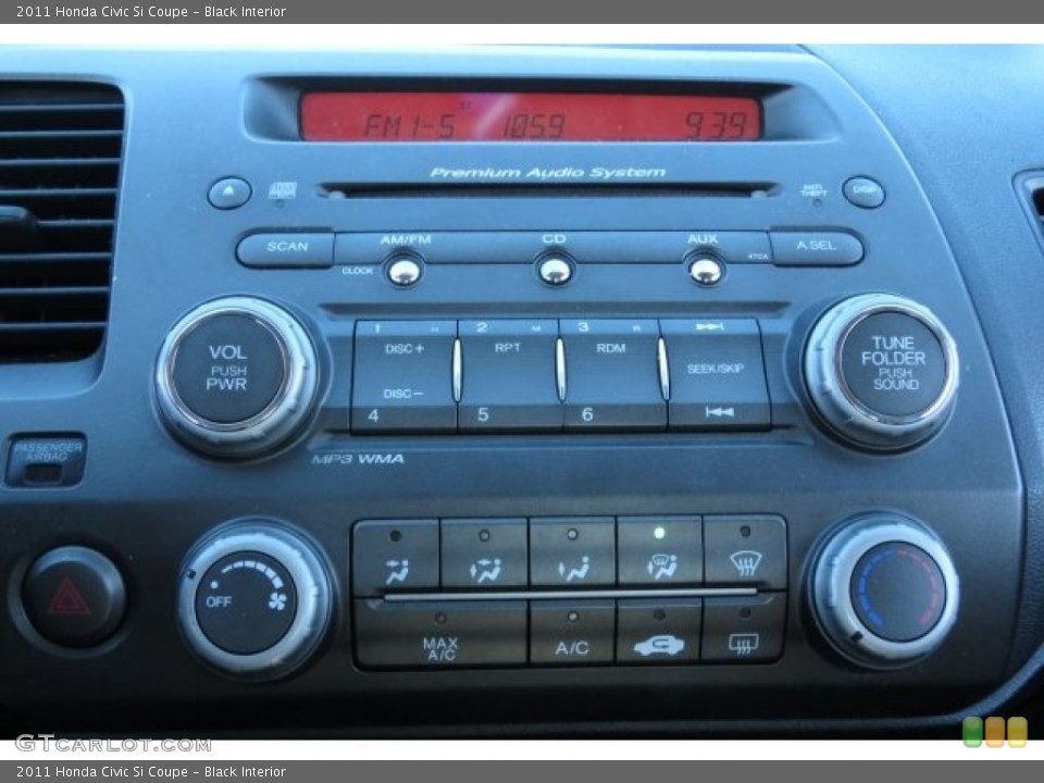 Black Interior Controls for the 2011 Honda Civic Si Coupe #87031215
