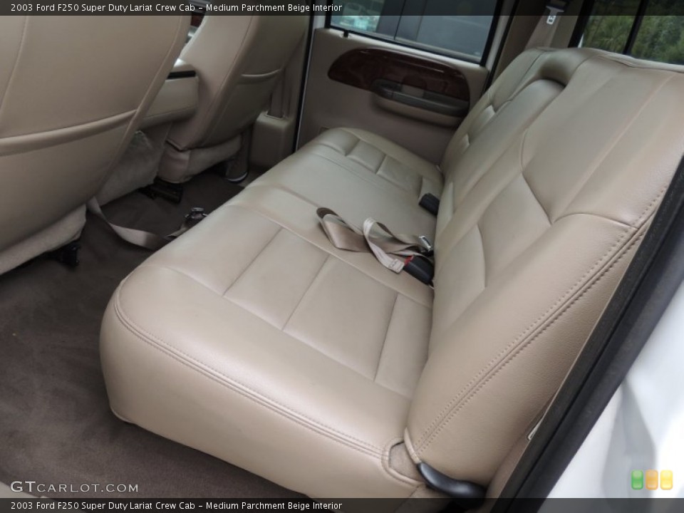 Medium Parchment Beige Interior Rear Seat for the 2003 Ford F250 Super Duty Lariat Crew Cab #87033273
