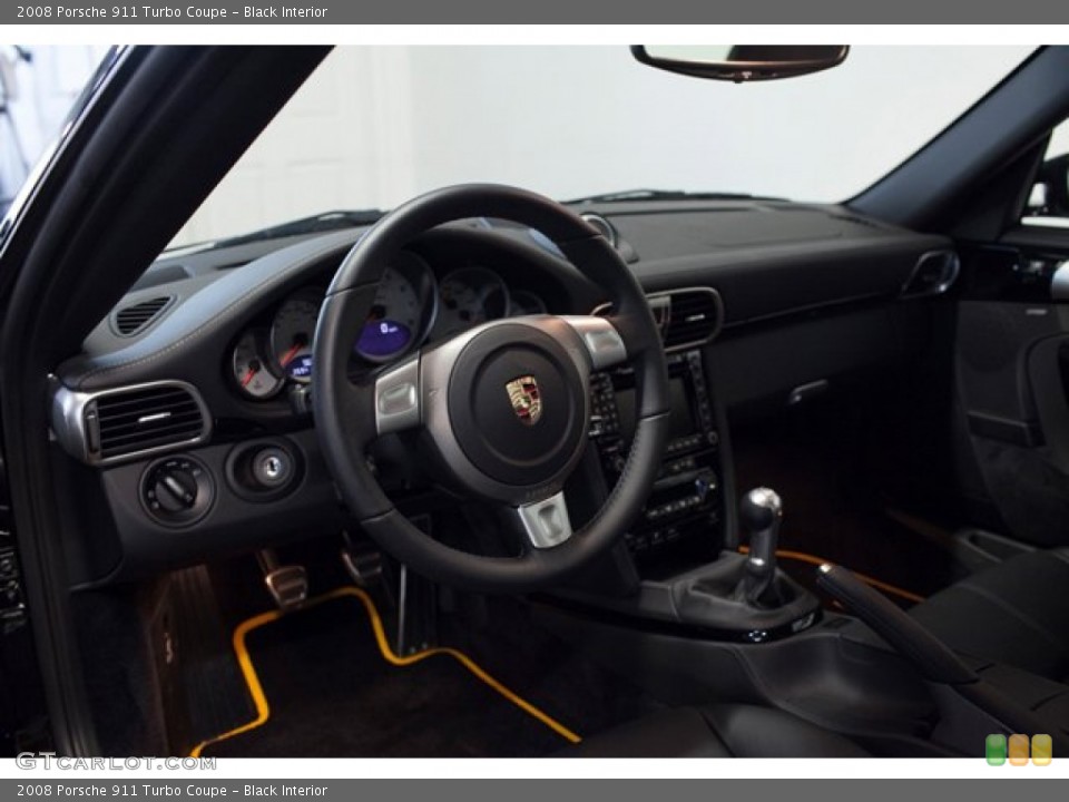 Black Interior Dashboard for the 2008 Porsche 911 Turbo Coupe #87033825