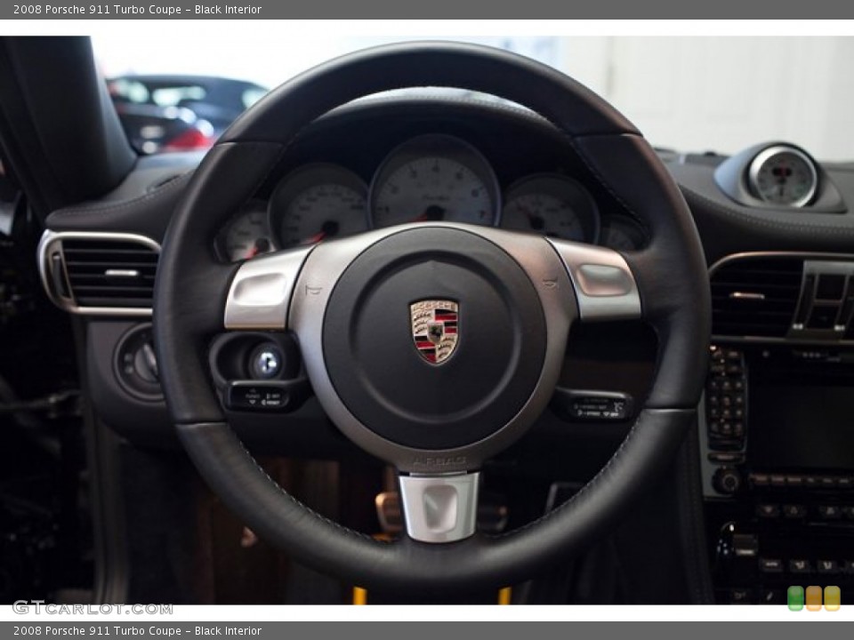 Black Interior Steering Wheel for the 2008 Porsche 911 Turbo Coupe #87033888
