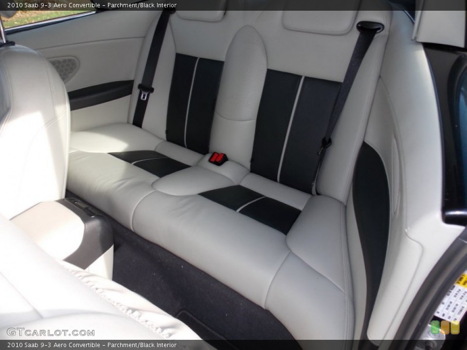 Parchment/Black Interior Rear Seat for the 2010 Saab 9-3 Aero Convertible #87035244