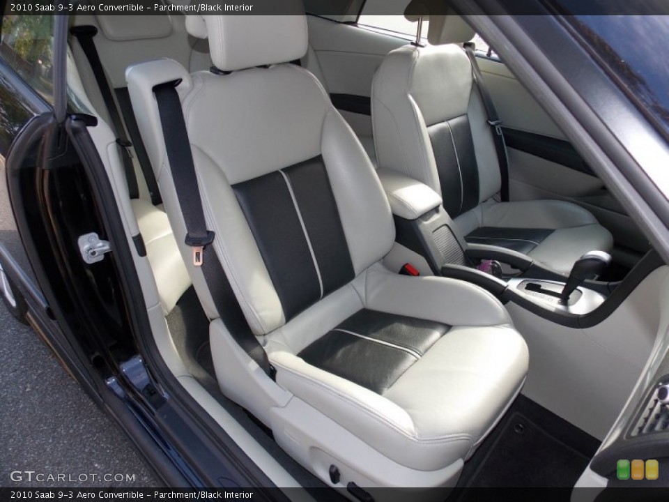 Parchment/Black Interior Front Seat for the 2010 Saab 9-3 Aero Convertible #87035300