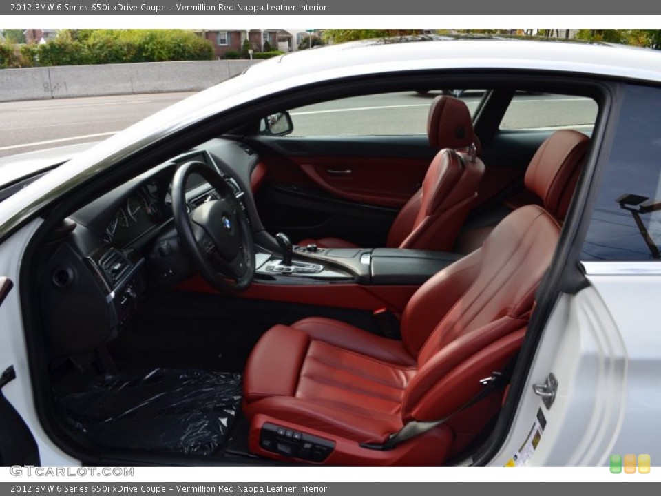 Vermillion Red Nappa Leather Interior Photo for the 2012 BMW 6 Series 650i xDrive Coupe #87038445