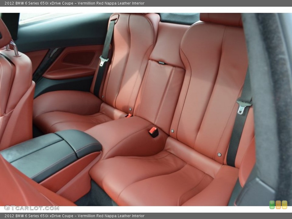 Vermillion Red Nappa Leather Interior Rear Seat for the 2012 BMW 6 Series 650i xDrive Coupe #87038463