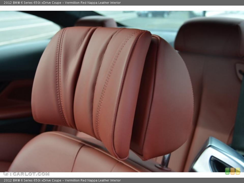 Vermillion Red Nappa Leather Interior Front Seat for the 2012 BMW 6 Series 650i xDrive Coupe #87038801