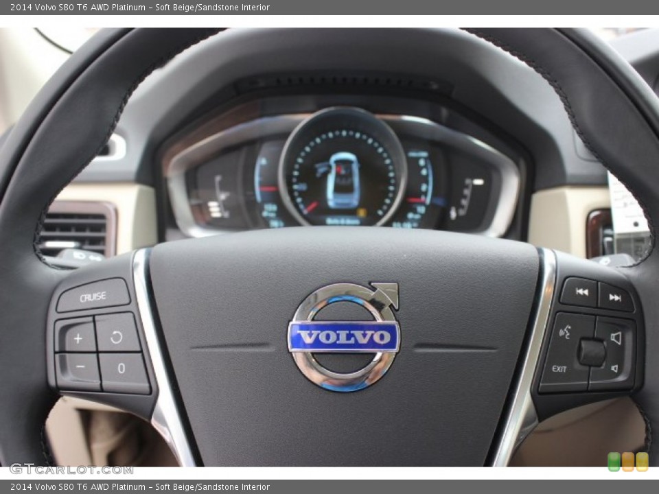Soft Beige/Sandstone Interior Steering Wheel for the 2014 Volvo S80 T6 AWD Platinum #87041216