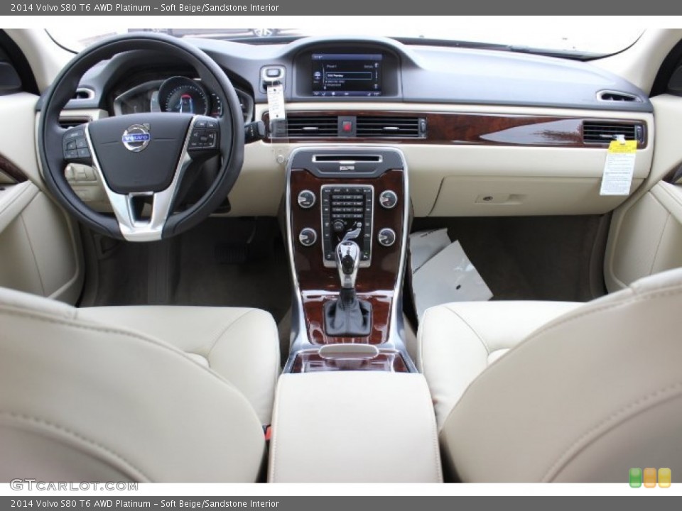 Soft Beige/Sandstone Interior Dashboard for the 2014 Volvo S80 T6 AWD Platinum #87041379