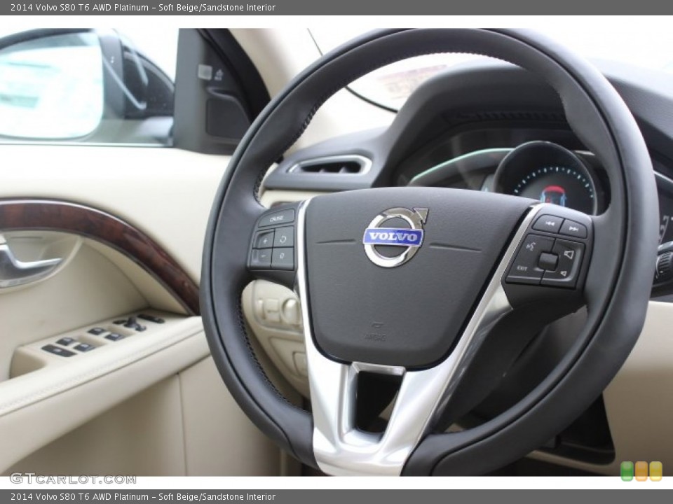 Soft Beige/Sandstone Interior Steering Wheel for the 2014 Volvo S80 T6 AWD Platinum #87041397