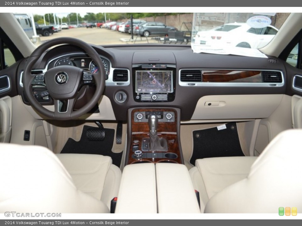 Cornsilk Beige Interior Dashboard for the 2014 Volkswagen Touareg TDI Lux 4Motion #87044910