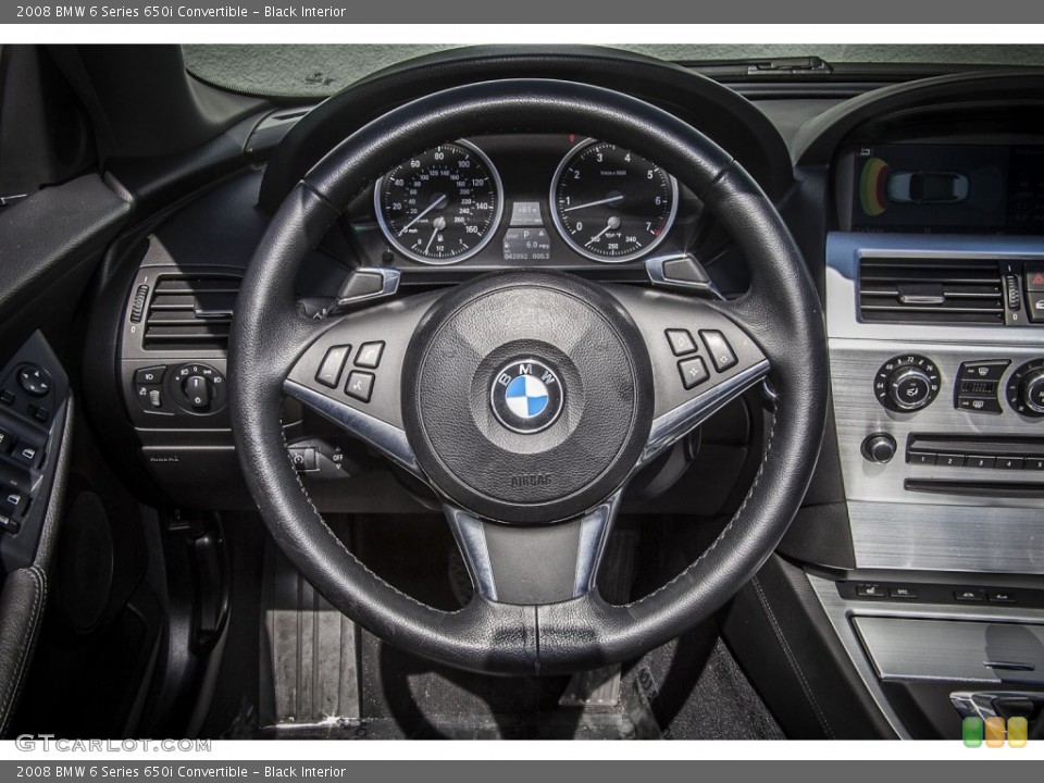 Black Interior Steering Wheel for the 2008 BMW 6 Series 650i Convertible #87049728