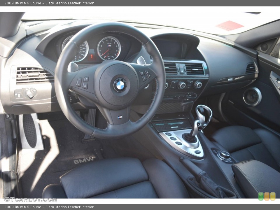 Black Merino Leather 2009 BMW M6 Interiors