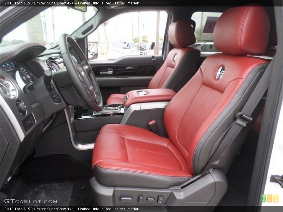 Limited Unique Red Leather 2013 Ford F150 Interiors