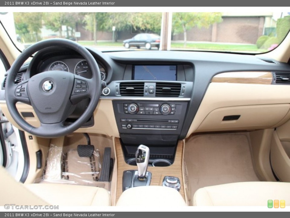 Sand Beige Nevada Leather Interior Dashboard for the 2011 BMW X3 xDrive 28i #87078789