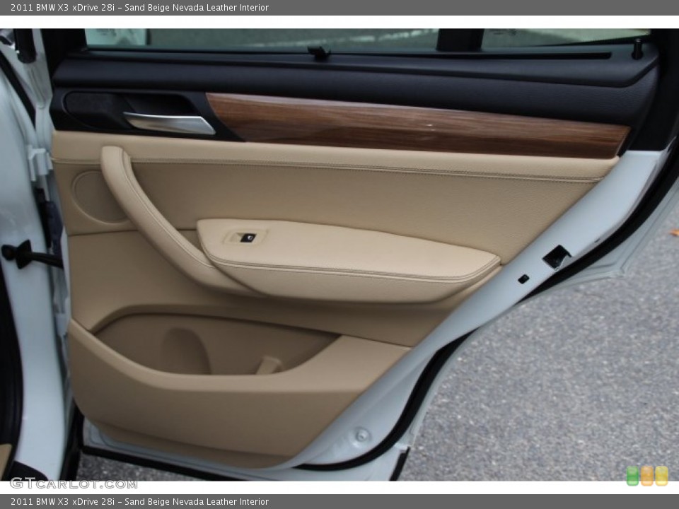 Sand Beige Nevada Leather Interior Door Panel for the 2011 BMW X3 xDrive 28i #87079012