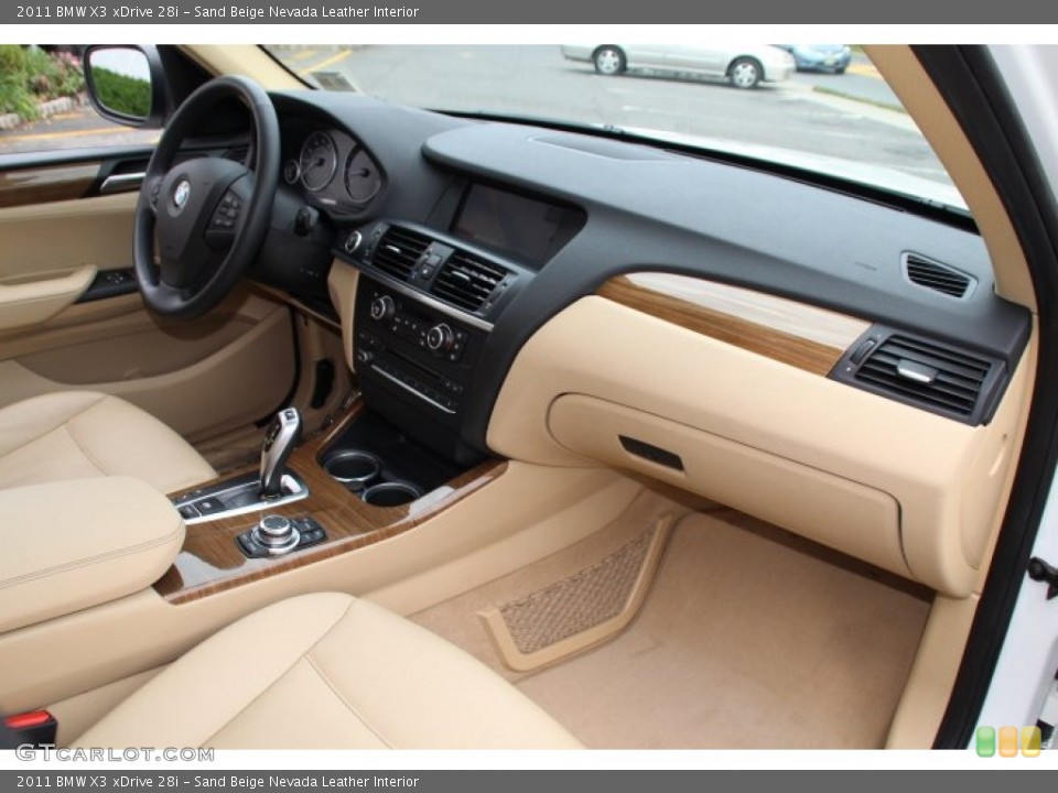 Sand Beige Nevada Leather Interior Dashboard for the 2011 BMW X3 xDrive 28i #87079074