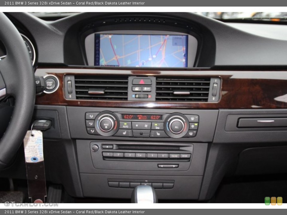 Coral Red/Black Dakota Leather Interior Controls for the 2011 BMW 3 Series 328i xDrive Sedan #87079566