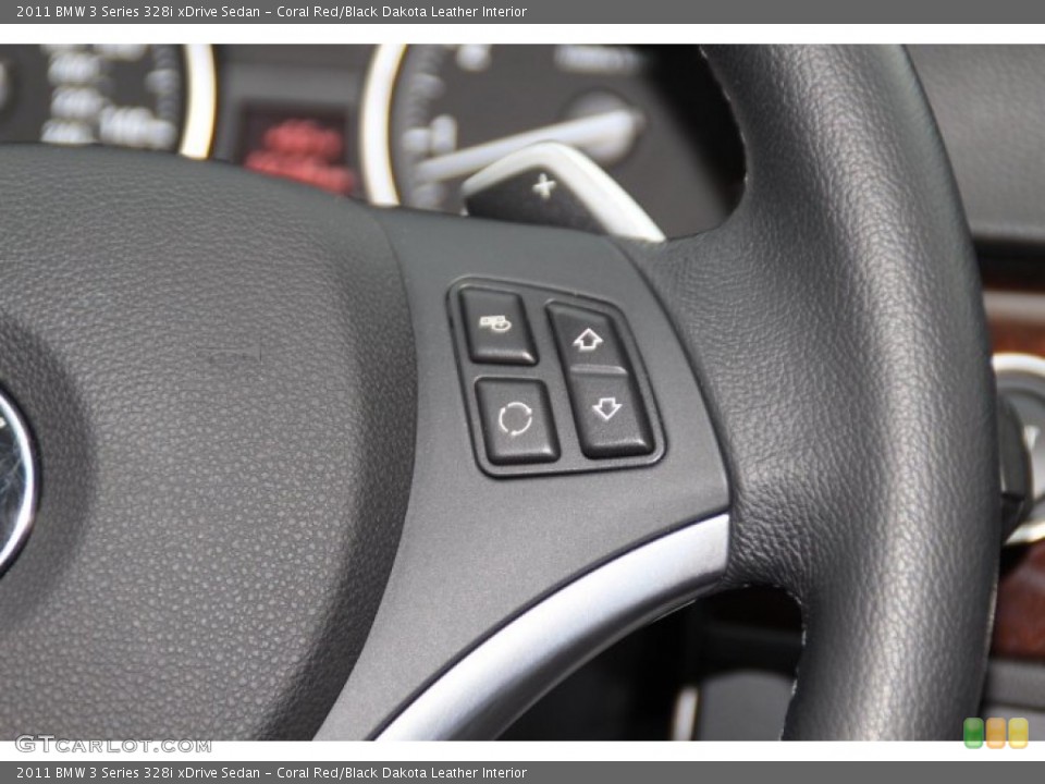 Coral Red/Black Dakota Leather Interior Controls for the 2011 BMW 3 Series 328i xDrive Sedan #87079668